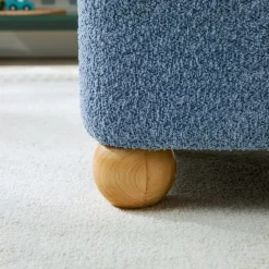 Linley Contemporary Boucle Easy Assembly Upholstered Small Storage Ottoman
