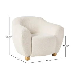 Linley Contemporary Boucle Easy Assembly Upholstered Small Accent Chair