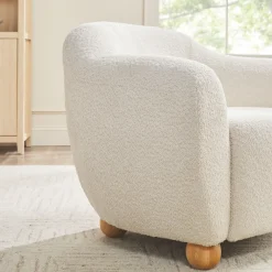 Linley Contemporary Boucle Easy Assembly Upholstered Small Accent Chair