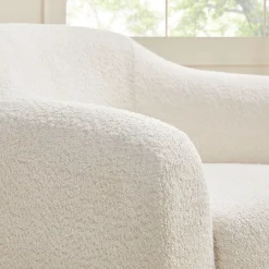 Linley Contemporary Boucle Easy Assembly Upholstered Small Accent Chair