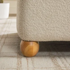 Linley Contemporary Boucle Easy Assembly Upholstered Large Storage Ottoman