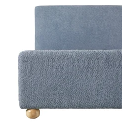 Linley Modern Upholstered Boucle Twin Bed Frame with Round Feet