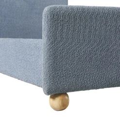 Linley Modern Upholstered Boucle Twin Bed Frame with Round Feet