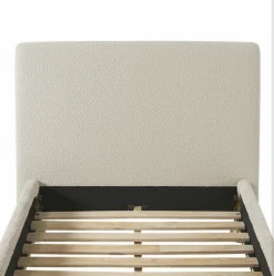 Linley Modern Upholstered Boucle Twin Bed Frame with Round Feet
