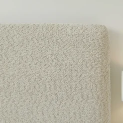 Linley Modern Upholstered Boucle Twin Bed Frame with Round Feet