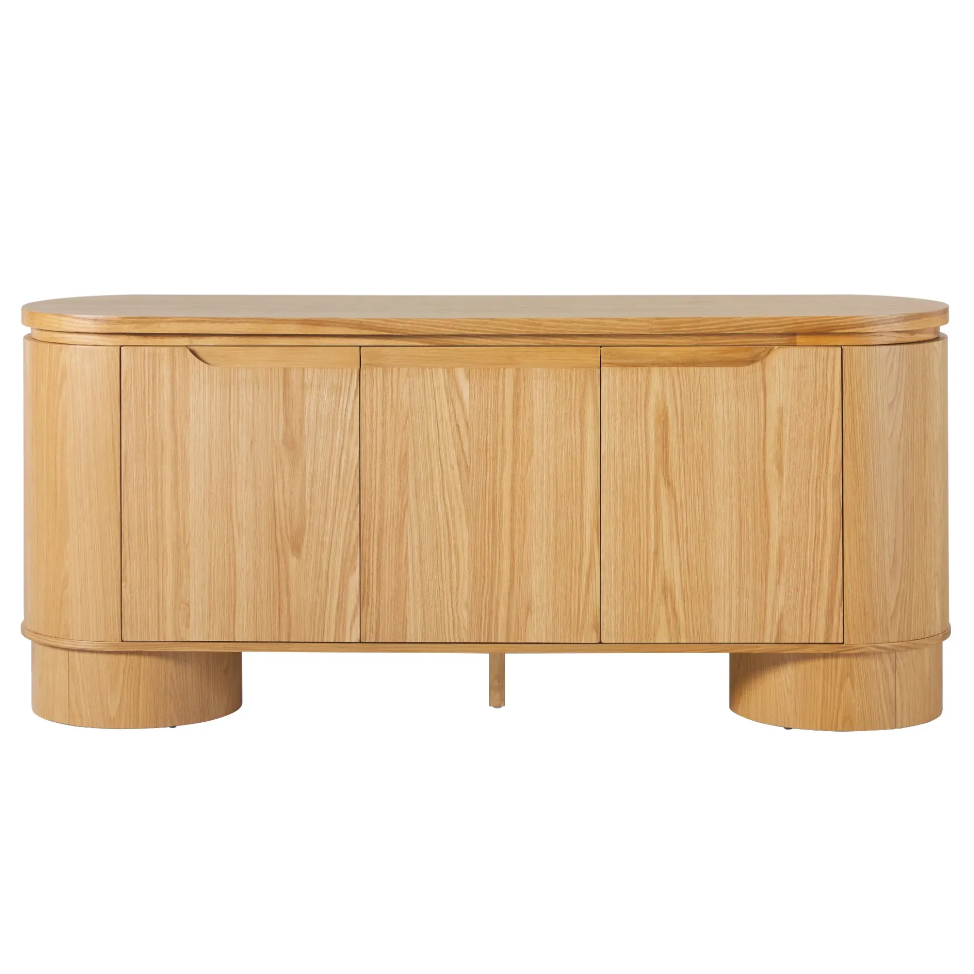 Maya Modern Curved Wood 70" TV Stand Sideboard