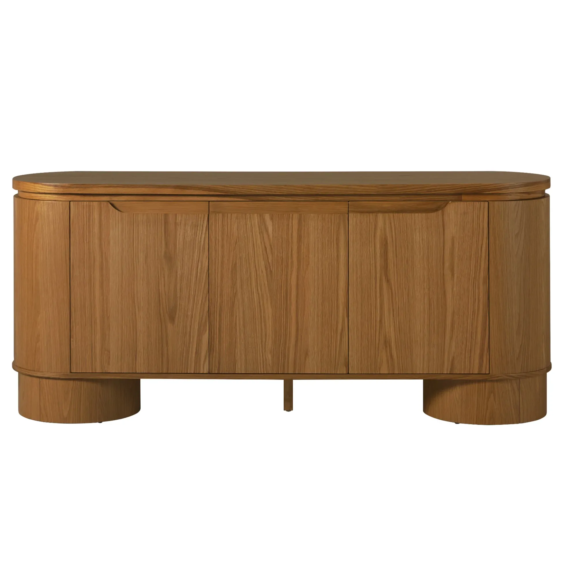 Maya Modern Curved Wood 70" TV Stand Sideboard