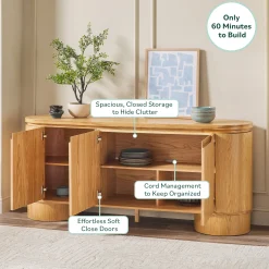 Maya Modern Curved Wood 70