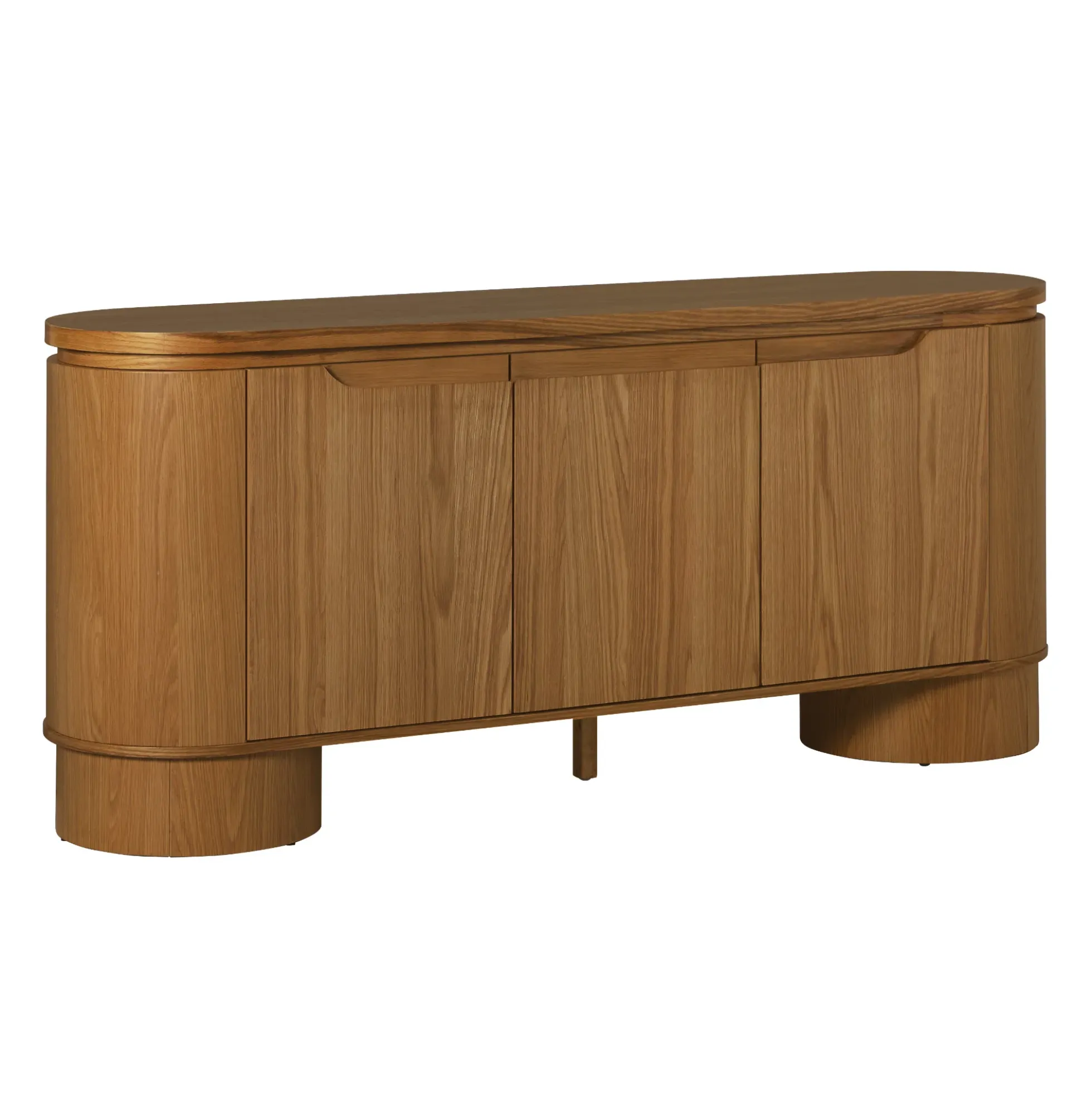 Maya Modern Curved Wood 70" TV Stand Sideboard
