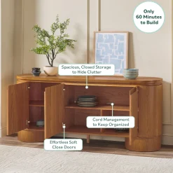 Maya Modern Curved Wood 70