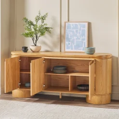 Maya Modern Curved Wood 70