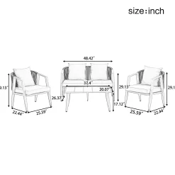 Metal Curve Design Outdoor Patio Furniture Set