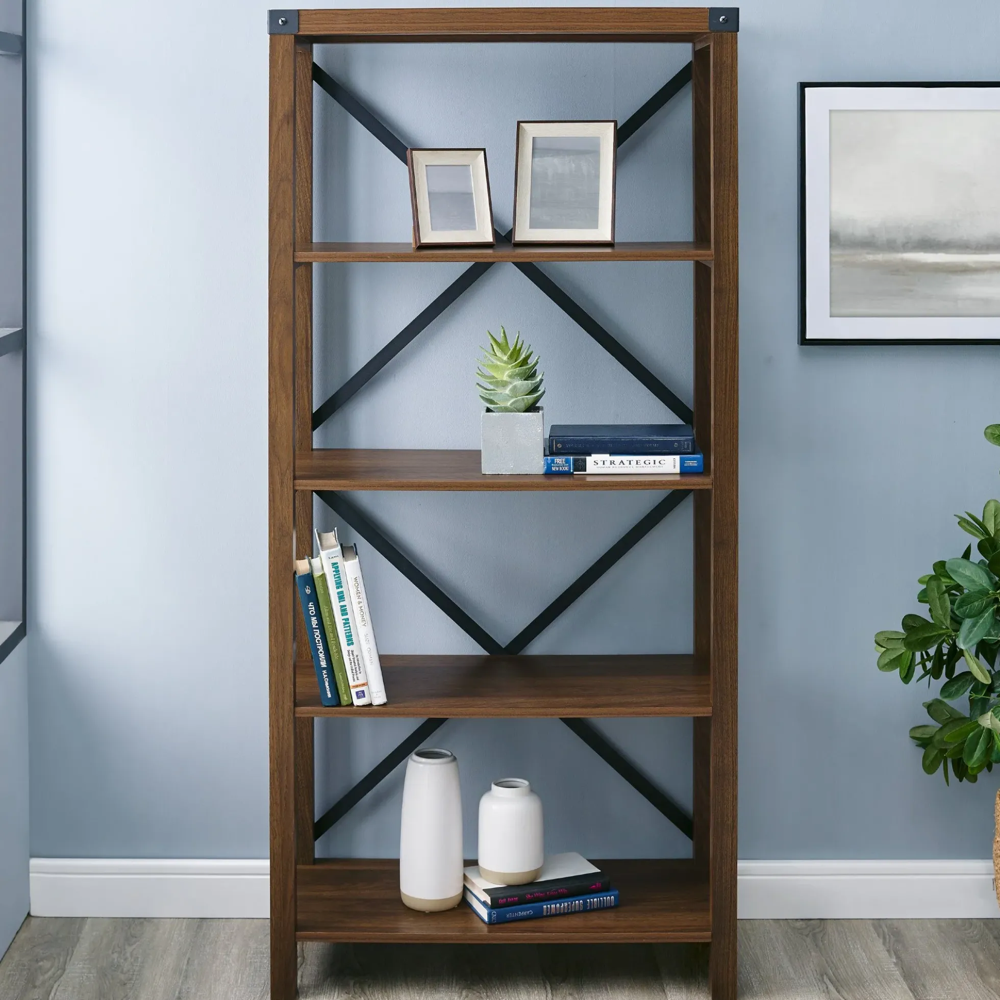 Metal X Bookshelf