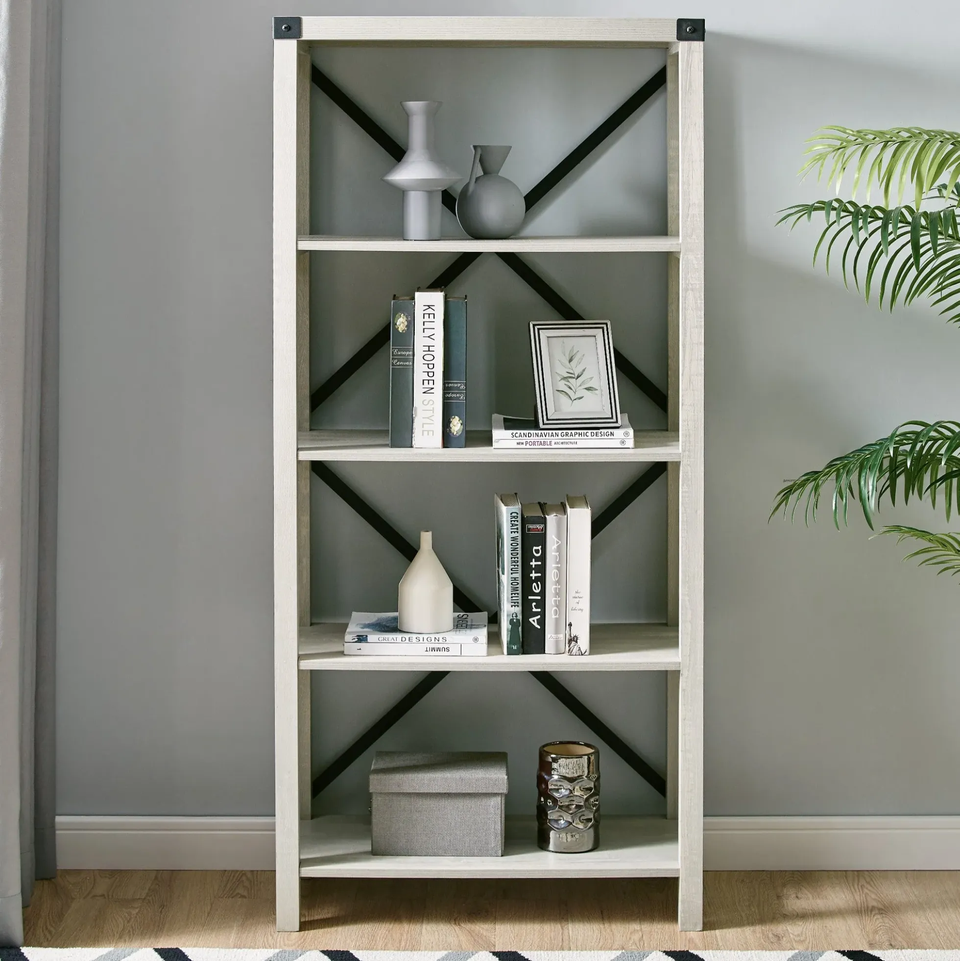 Metal X Bookshelf