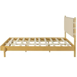 Mid Century Modern Upholstered Headboard Bedframe