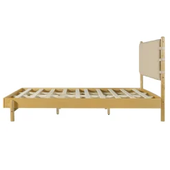 Mid Century Modern Upholstered Headboard Bedframe