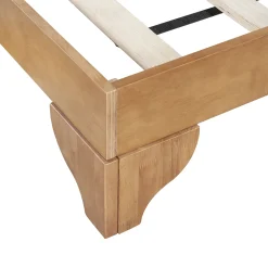 Mid Century Modern Wood and Upholstered Bedframe