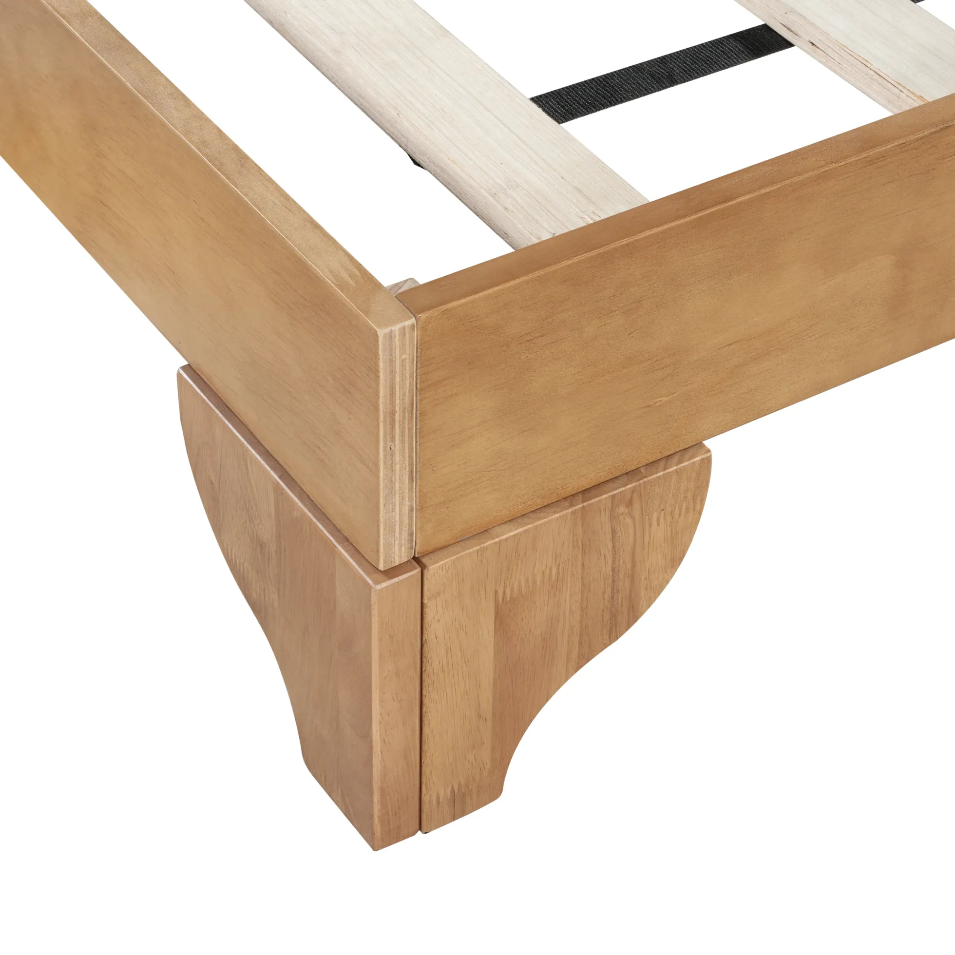 Mid Century Modern Wood and Upholstered Bedframe