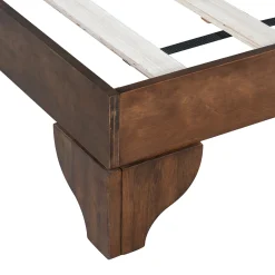 Mid Century Modern Wood and Upholstered Bedframe