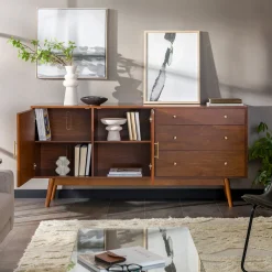 Mid-Century 70" Modern Console Buffet Sideboard