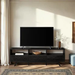 Mid-Century Kela Modern 3-Door TV Stand