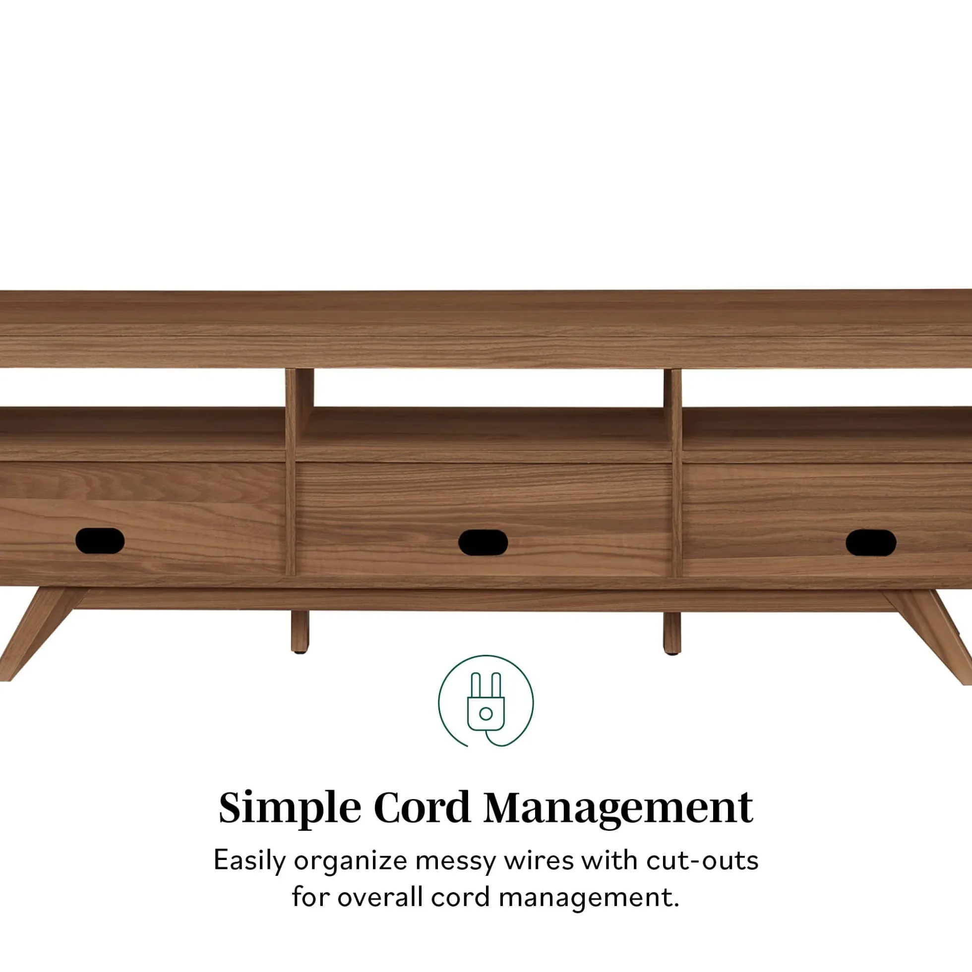 Mid-Century Kela Modern 3-Door TV Stand