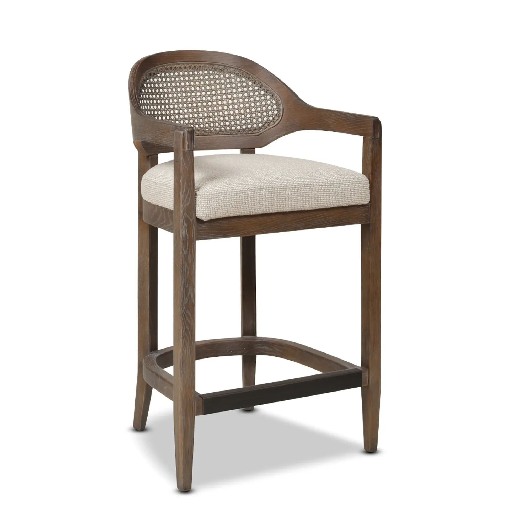 Mid-Century Modern 26' Textured Weave Counter Stool