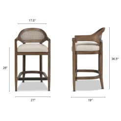 Mid-Century Modern 26' Textured Weave Counter Stool