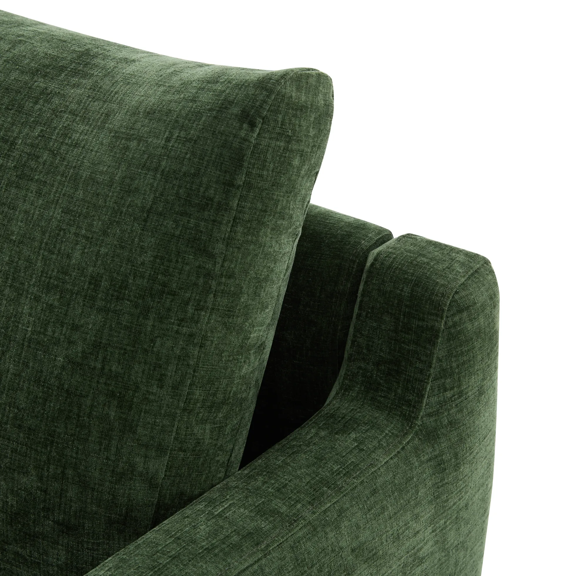 Mid-Century Modern Minimalist Green Accent Chair with Solid Wood Frame