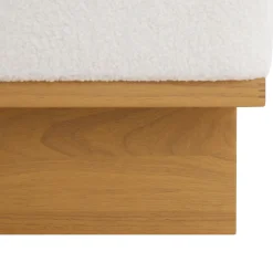Mid-Century Modern White Minimalist Accent Chair with Solid Wood Frame