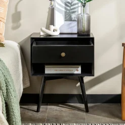Mid-Century Solid Wood Nightstand Collection (1 or 2 Drawer)