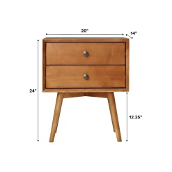 Mid-Century Solid Wood Nightstand Collection (1 or 2 Drawer)