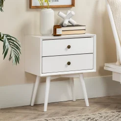 Mid-Century Solid Wood Nightstand Collection (1 or 2 Drawer)