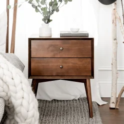 Mid-Century Solid Wood Nightstand Collection (1 or 2 Drawer)