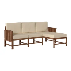 Midland Modern Solid Wood 3-Piece Outdoor Sectional Set