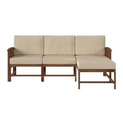 Midland Modern Solid Wood 3-Piece Outdoor Sectional Set