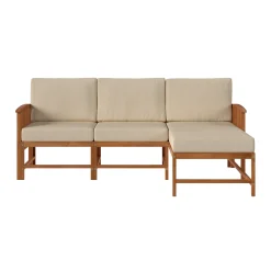 Midland Modern Solid Wood 3-Piece Outdoor Sectional Set