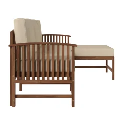 Midland Modern Solid Wood 3-Piece Outdoor Sectional Set