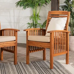 Midland Outdoor Patio Chairs with Cushions, Set of 2