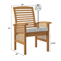 Midland Outdoor Patio Chairs with Cushions, Set of 2