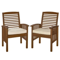 Midland Outdoor Patio Chairs with Cushions, Set of 2
