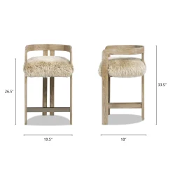 Millwick 26.5' Low Back Genuine Fur Counter Stool