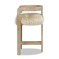Millwick 26.5' Low Back Genuine Fur Counter Stool