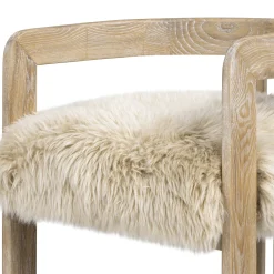 Millwick 26.5' Low Back Genuine Fur Counter Stool