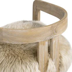 Millwick 26.5' Low Back Genuine Fur Counter Stool