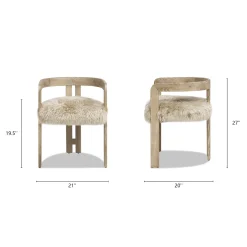 Millwick 21' Low Back Genuine Fur Dining Chair