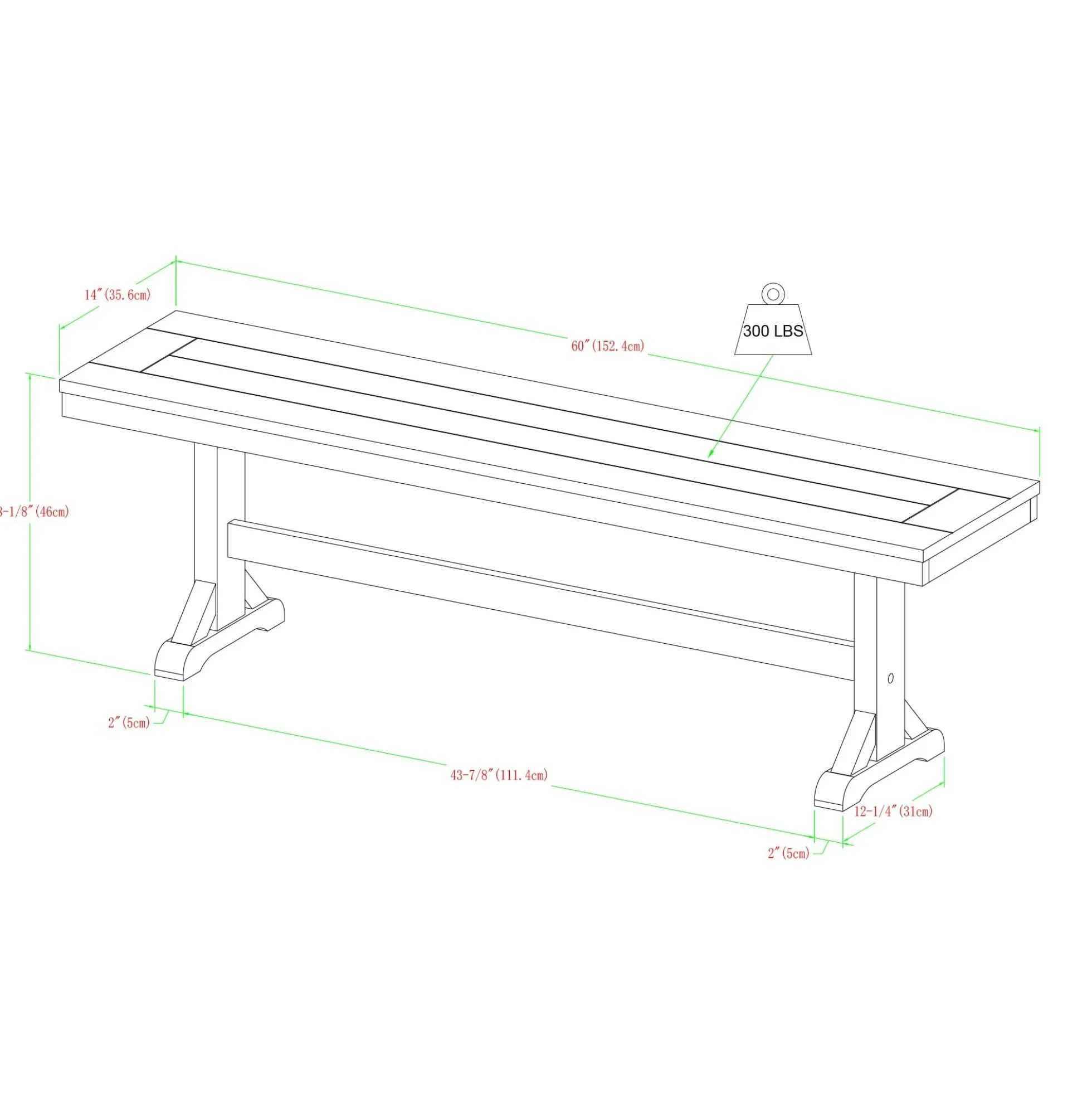 Millwright Solid Wood Dining Bench