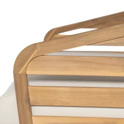 Minimalist Acacia Wood Outdoor Patio Loveseat and Coffee Table Set