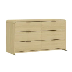 Minimalist Curve Design 6 Drawer Dresser
