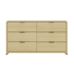 Minimalist Curve Design 6 Drawer Dresser
